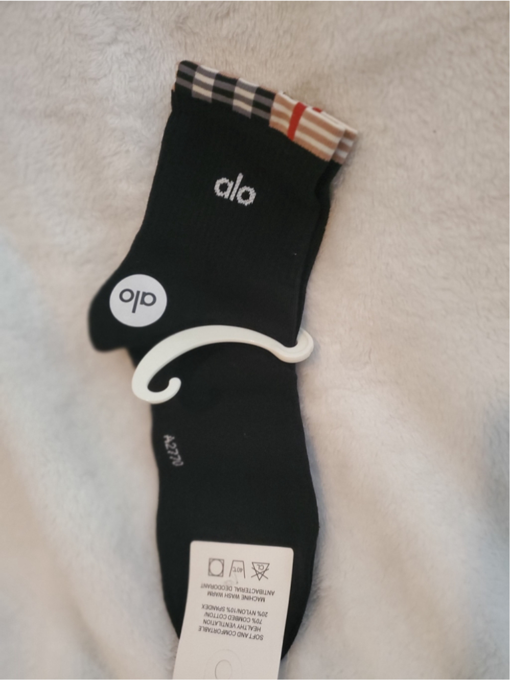 Black and Beige Alo Crew Socks women size 7-9